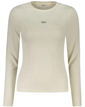 Guess Logo-Detail Long-Sleeve Top - White