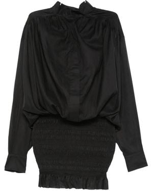 ANDAMANE Rania Shirred Mini Dress - Black