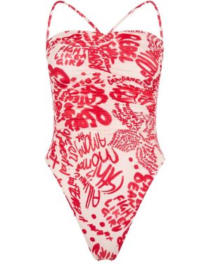 DSquared² Rebel Hibiscus Badpak - Rood