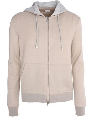 Eleventy Zip-Up Long-Sleeve Hooded Jacket - Natural