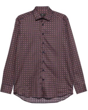 Etro Geometric-Print Long-Sleeve Shirt - Purple
