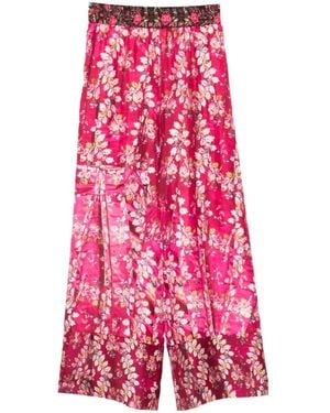 Pierre Louis Mascia Flora-Print Palazzo Trousers - Pink