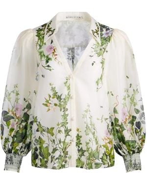 Alice + Olivia Charis Blouse Met Bloemenprint - Naturel