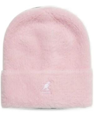 Kangol Logo-Embroidered Faux-Fur Beanie Hat - Pink