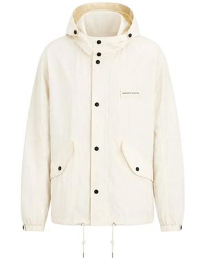 ARMANI EXCHANGE Logo-Patch Crinkled Parka - White