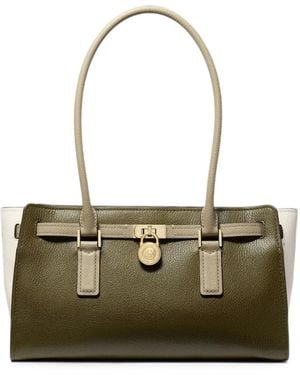 Michael Kors Small Hamilton Moderne Padlock-Detail Tote Bag - Green