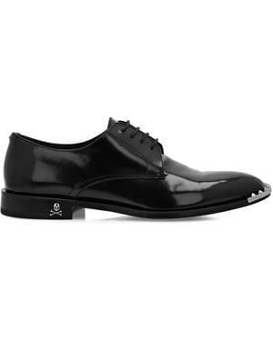 Philipp Plein Derby-Schuhe Mit Spitzen Nieten - Schwarz