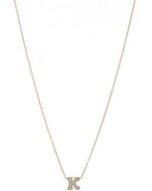 Zoe Chicco Initial Letter ダイヤモンド ネックレス 14kイエローゴールド - メタリック