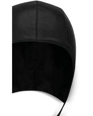 Saint Laurent Leather Helmet Hat - Black