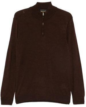 Alberto Gozzi Quarter-Zip Wool Jumper - Brown