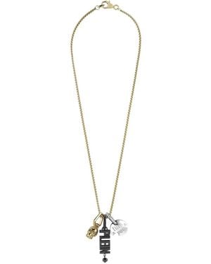 Philipp Plein Collana Con Pendente Logo - Bianco