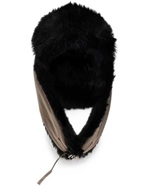 By Malene Birger Rolla Faux-Fur Trim Hat - Black