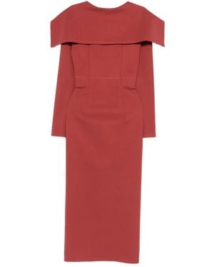 A.M.G Seam-Detail Midi Dress - Red