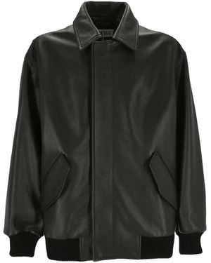 Loewe Leather Bomber Jacket - Black