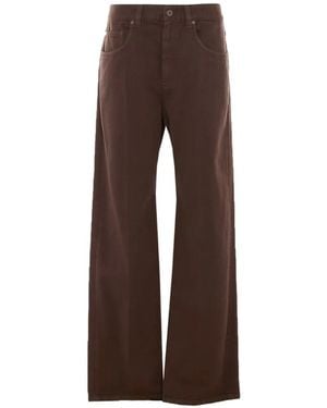 Brunello Cucinelli Loose-Fit Cotton Jeans - Brown
