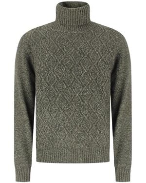 Panicale Diamond-Knit Roll-Neck Jumper - Green