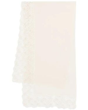 Ermanno Scervino Fular Con Ribete De Encaje - Blanco