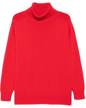 Eric Bompard V-Ausschnitt-Pullover mit Raglanärmeln - Rot
