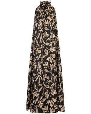 Max Mara Cartone Beaded Floral-Print Maxi Dress - White