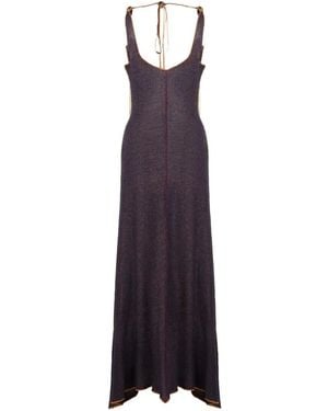 Marni Linen-Viscose Dress With Colourful Edges - Purple