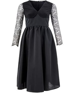 Lardini Abito Midi Con Inserti - Nero