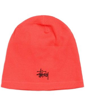 Stussy Waffle Beanie Hat - Red
