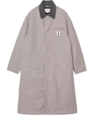 Carhartt Abrigo De Algodón Con Cuello De Pana - Gris