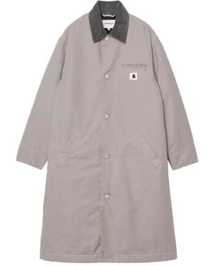 Carhartt Abrigo de algodón con cuello de pana - Gris
