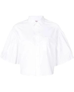 RED Valentino Pleated-Sleeve Detail Shirt - White