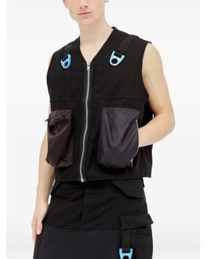 Space Available Ring-Detail Utility Vest - Black