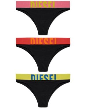DIESEL Logo-Waistband Briefs Pack (Pack Of Three) - Black