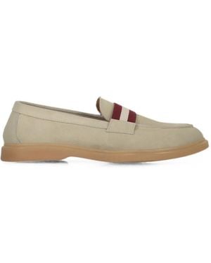 Bally Buckle-Detail Suede Loafers - Natural