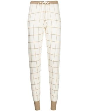 Madeleine Thompson Pantalon De Jogging Layla À Carreaux - Blanc