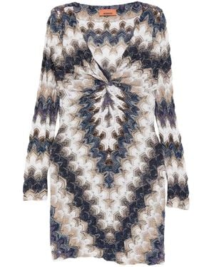Missoni Chevron Twisted Dress - White