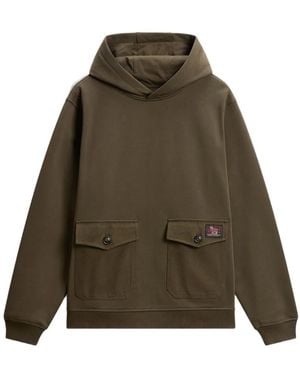 Woolrich Pockets-Detail Hoodie - Green