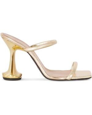 OTTANGE Lotus Leather Heeled Sandals - Natural