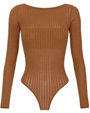 Elisabetta Franchi Knit Ribbed Body - Brown