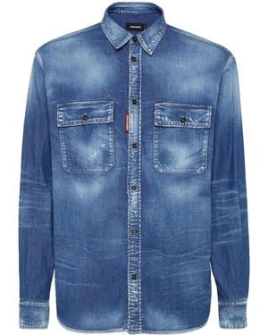 DSquared² Dark Wash Denim Shirt - Blue