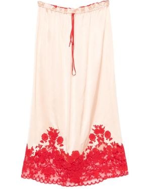 Ermanno Scervino Floral-Lace Midi Skirt - Red