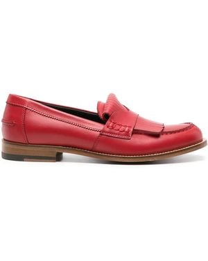 SCAROSSO Bridget Leather Loafers - Red