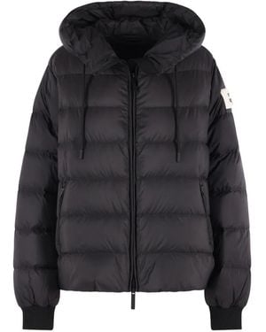 AFTER LABEL Gesteppte Kapuzenjacke - Schwarz