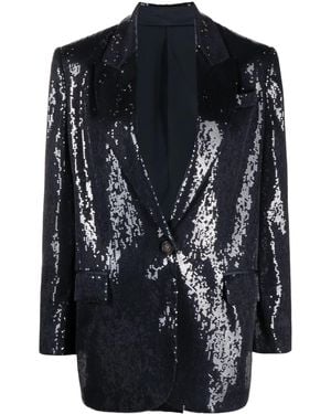 Brunello Cucinelli Sequin-Embellished Single-Breasted Blazer - Black