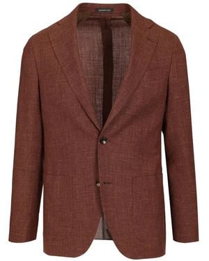 Al Duca d'Aosta Melange Unlined Jacket - Brown
