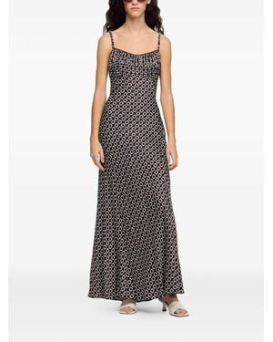 Sandro Maxi Printed Lace-Up Dress - Purple