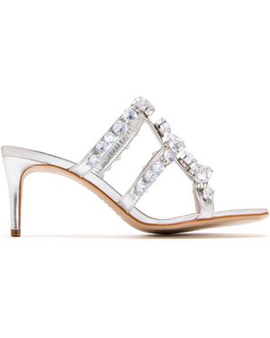 SCHUTZ SHOES 80Mm Crystal-Embellished Heeled Sandals - White