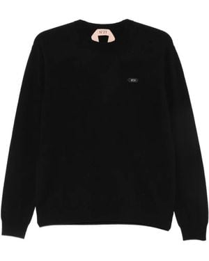 N°21 Maglione Con Applicazione Logo - Nero