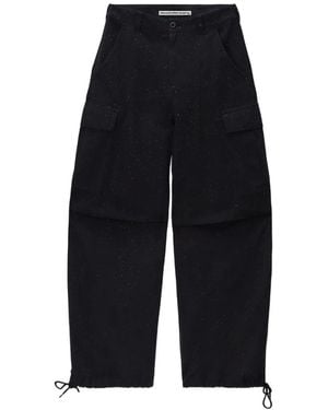 Alexander Wang Pantalon Cargo À Ornements En Cristal - Blue