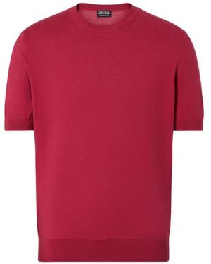 ZEGNA Cotton T-Shirt - Red