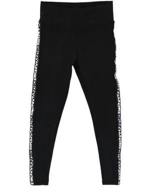DKNY Leggings Mit Logo-Streifen - Schwarz