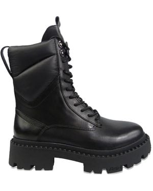 Ash Padded Lace-Up Boots - Black